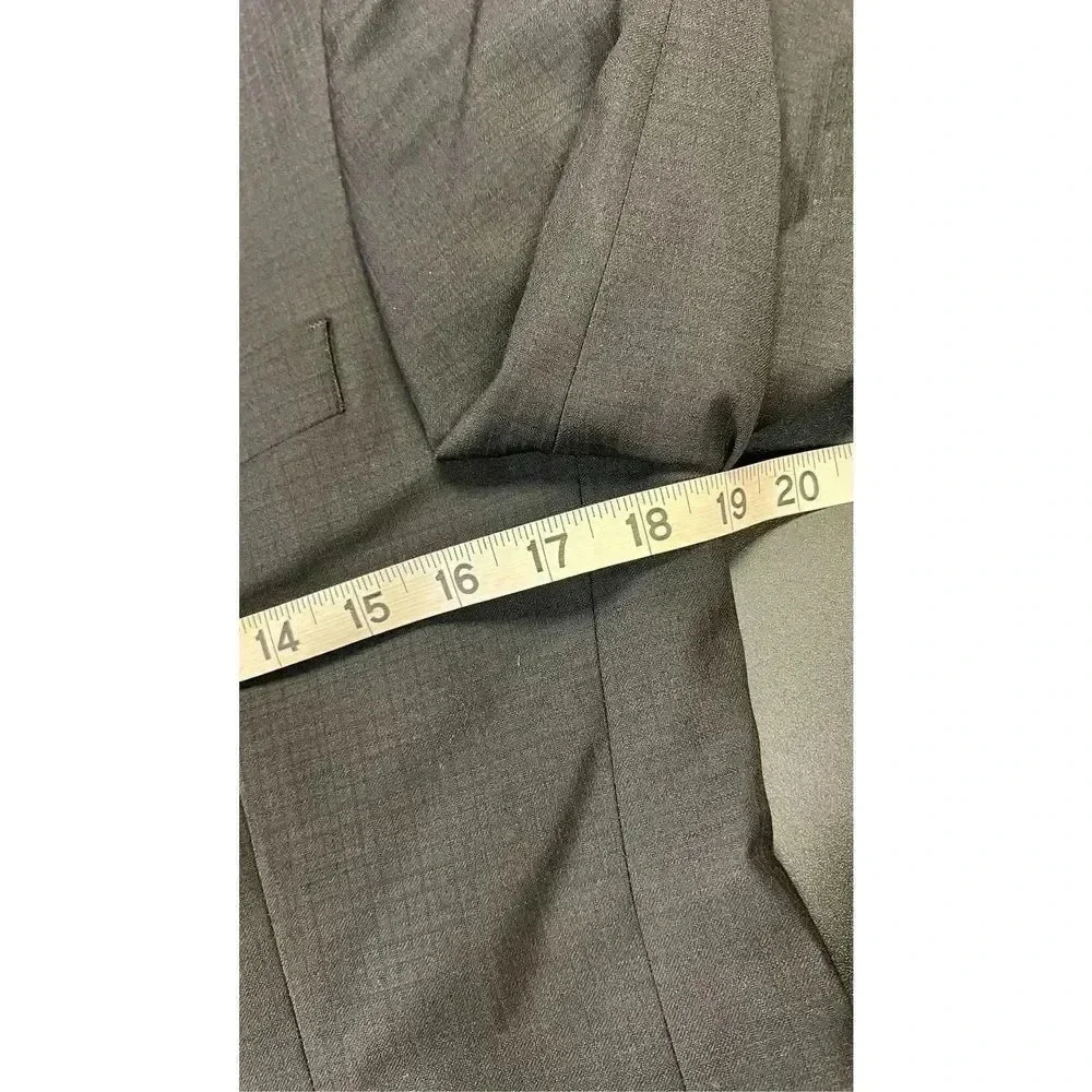 Linea Uomo Mens Black Square  Pattern 2-Button Front Blazer Sports Coat Size 36R